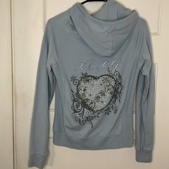 BCBGMaxAzria Tops - BCBGMAXAZRIA 2000s zip up baby blue tracksuit jacket- Size M